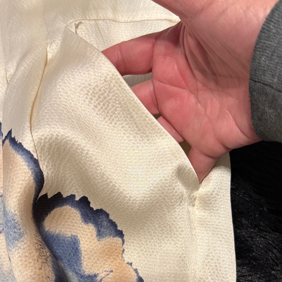 Diane Von Furstenberg Cream and Blue Floral Midi Dress - Picture 8 of 11